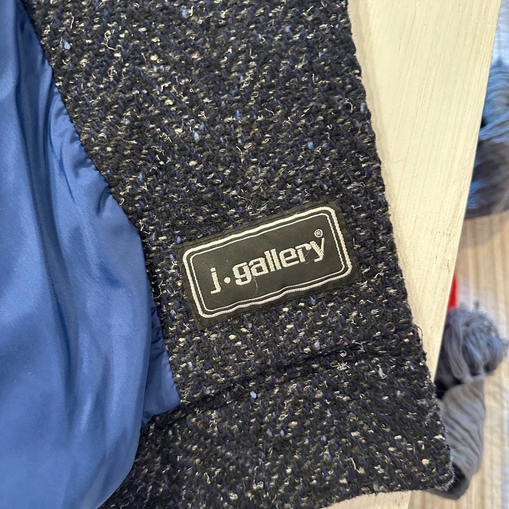 Vintage J Gallery Wool Blend Coat Women’s 11/12 Black Speckled Tweed Oversized - Picture 5 of 11